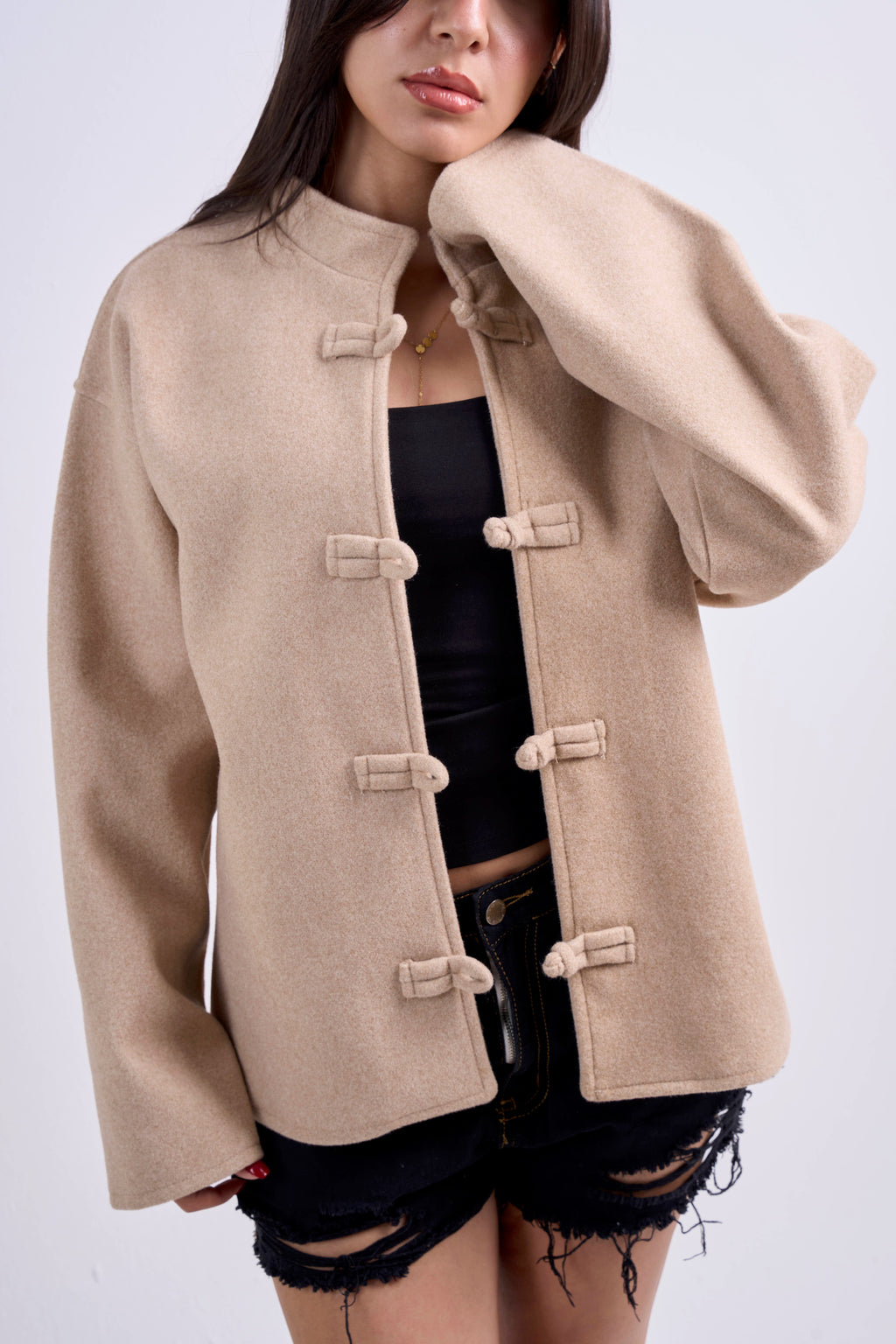 Beige Mandarin Jacket